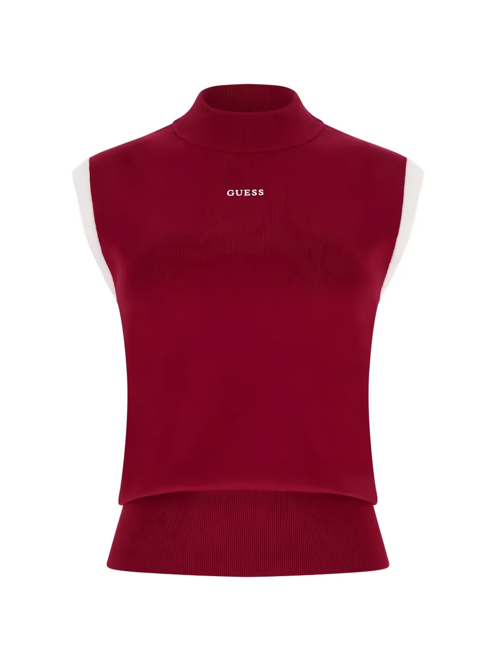GUESS USA Top met hoge hals en logoprint Rood