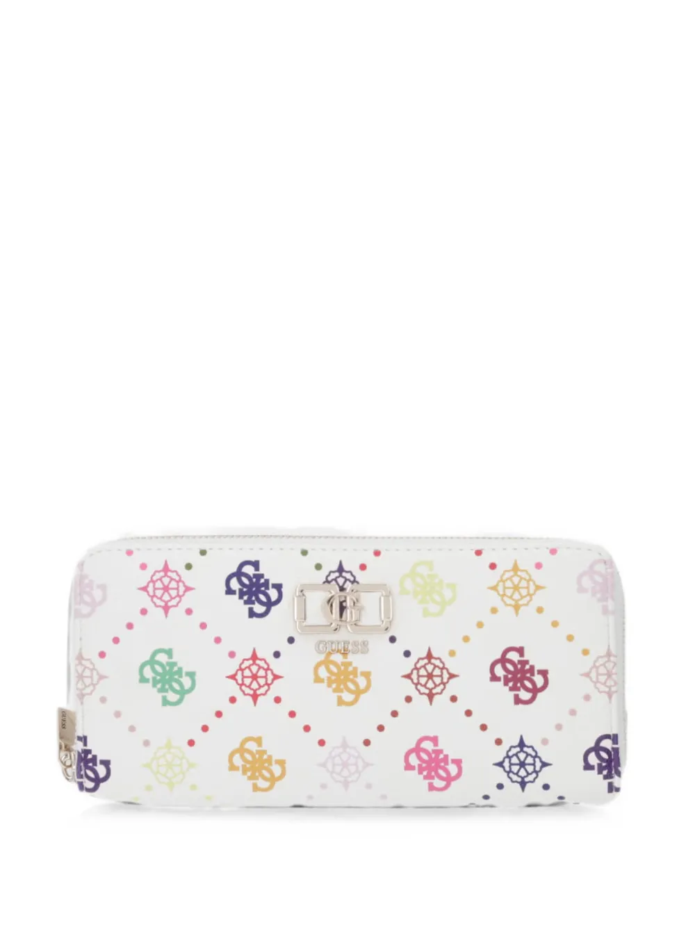 GUESS USA Emelie logo-print zip-around wallet - Bianco