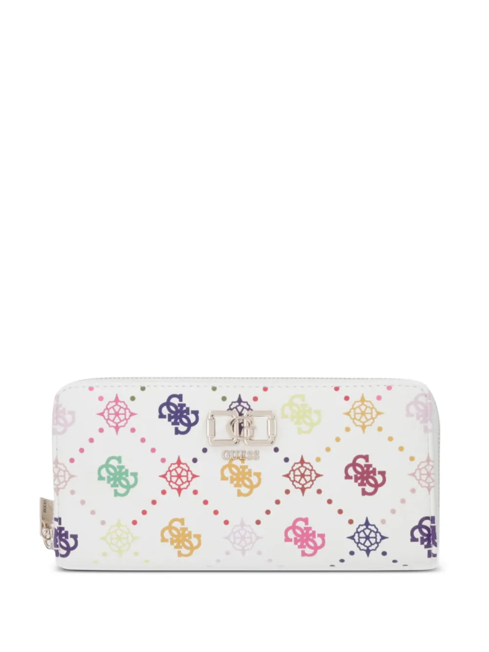 GUESS USA Emelie logo-print zip-around wallet - Bianco