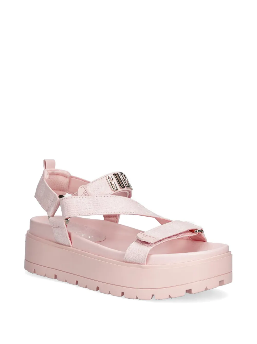 GUESS USA Fetta logo-plaque sandals Roze