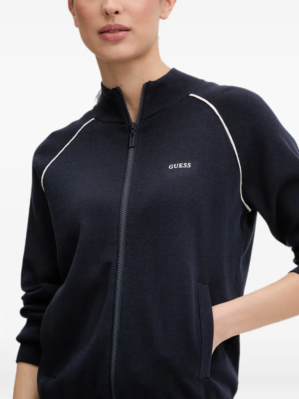 GUESS USA Sweater met raglan mouwen en afwerking Blauw