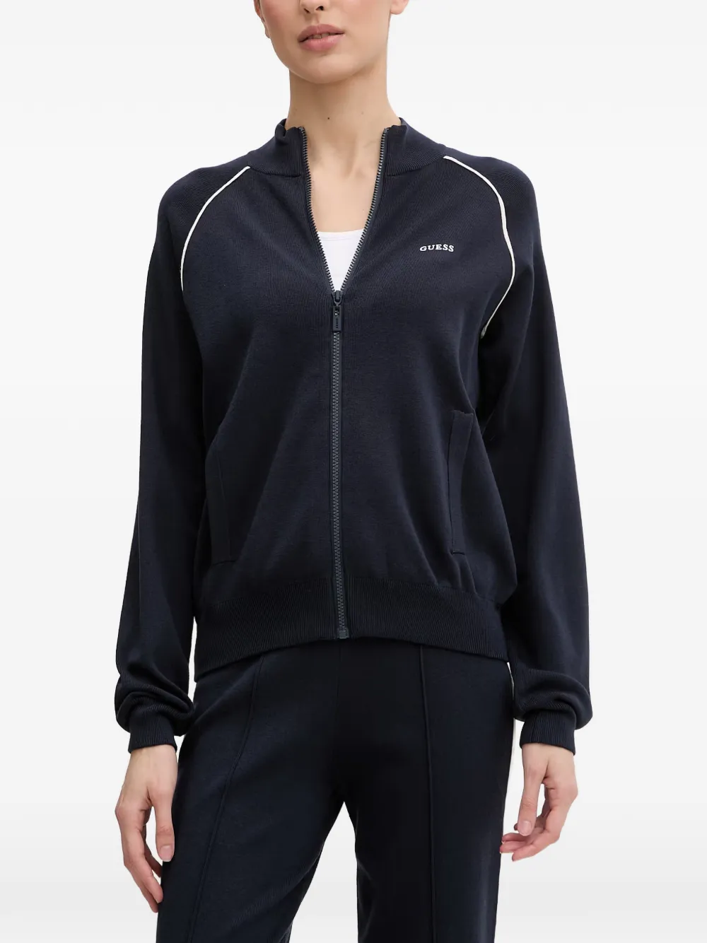 GUESS USA piped raglan-sleeve sweatshirt - Blu