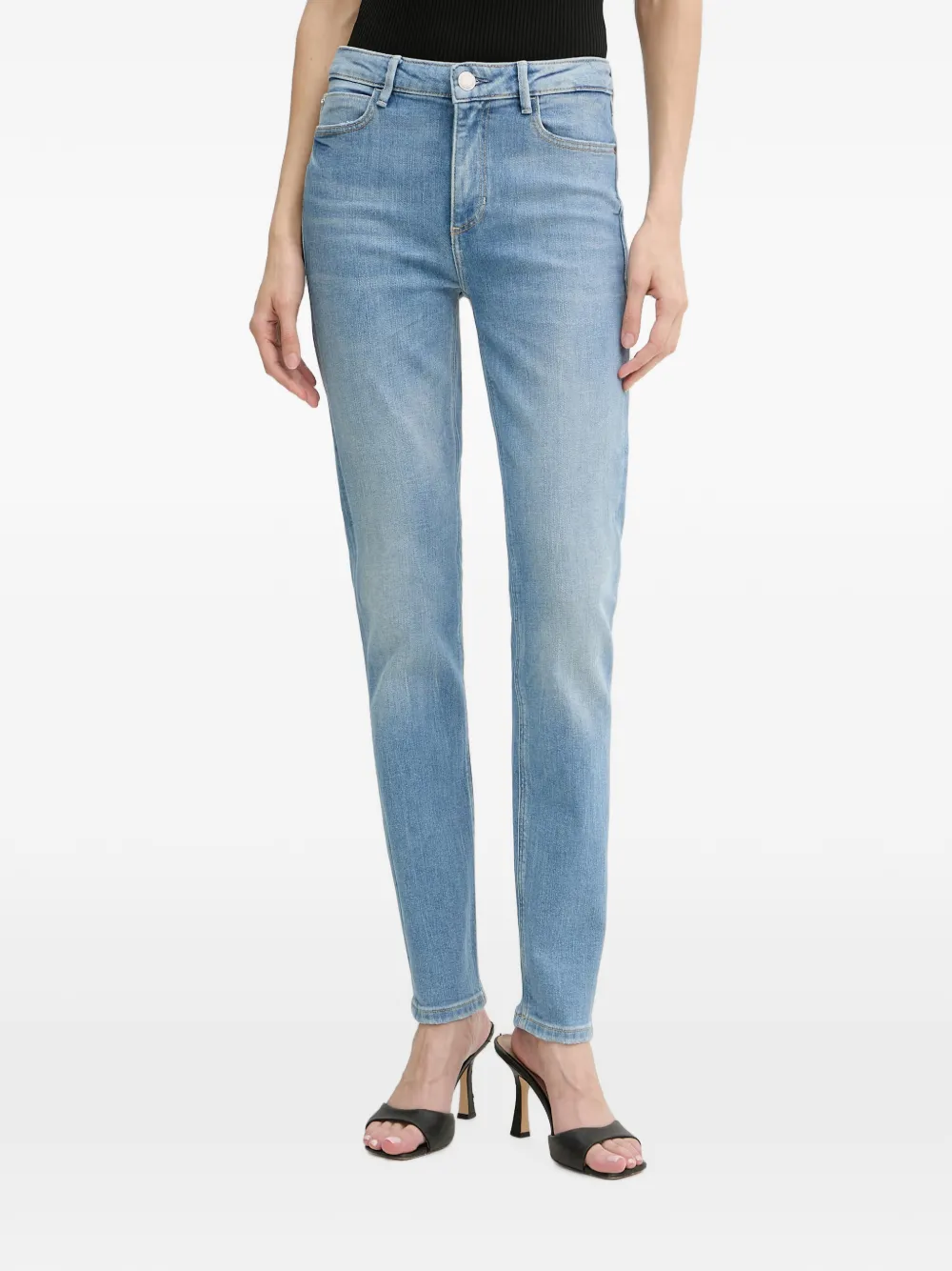 GUESS USA 1981 logo-patch slim-fit jeans - Blu