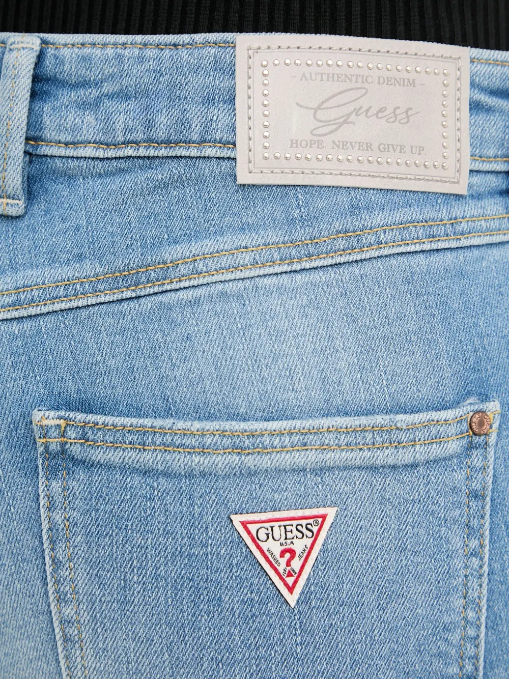 GUESS USA 1981 slim-fit jeans met logopatch Blauw