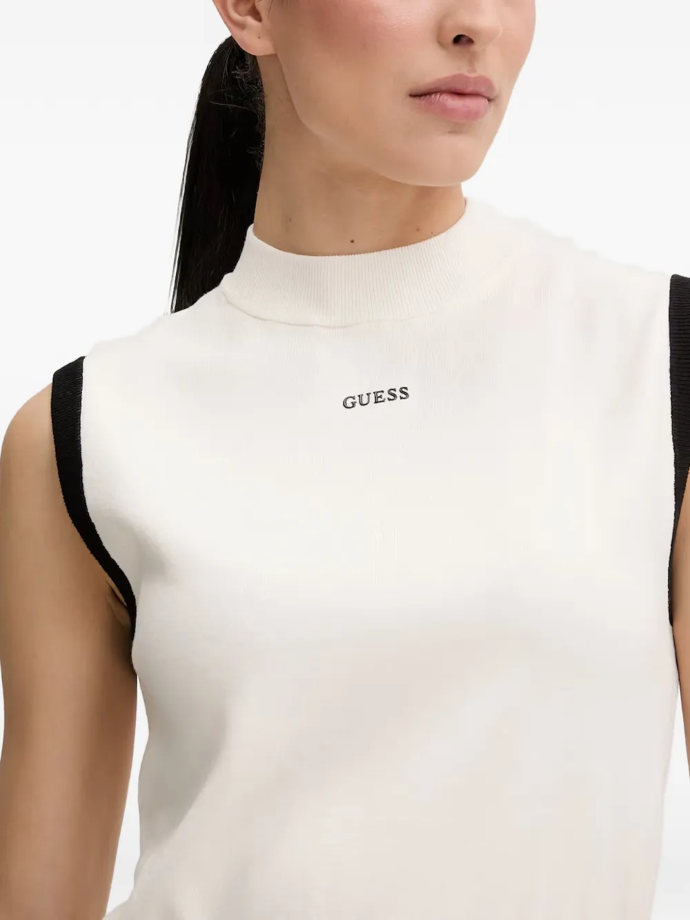 GUESS USA Tanktop met contrasterende afwerking Beige