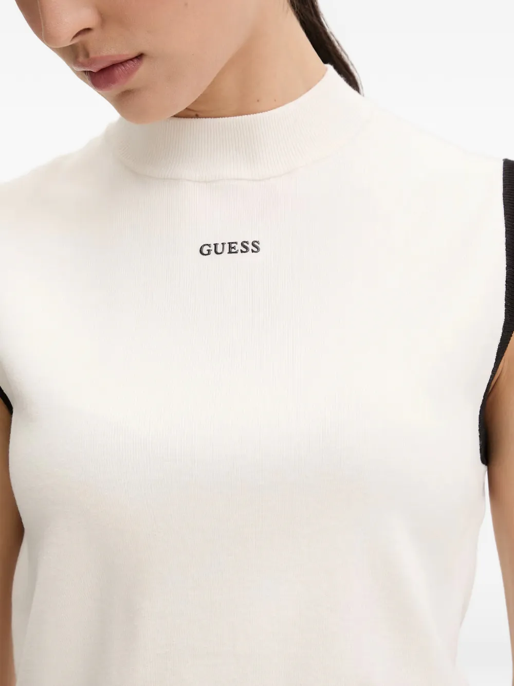GUESS USA Tanktop met contrasterende afwerking Beige