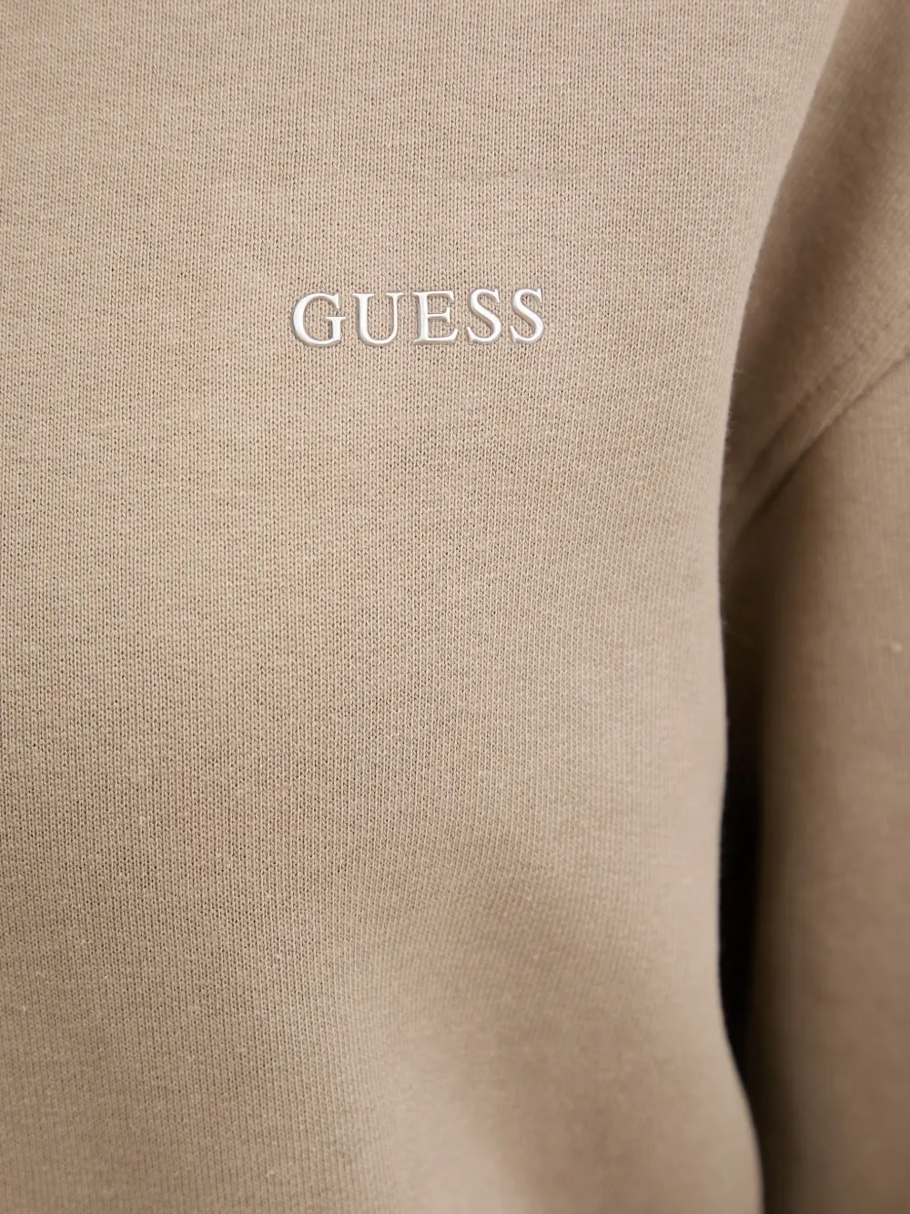 GUESS USA Nay sweater met logoprint en verlaagde schouders Beige