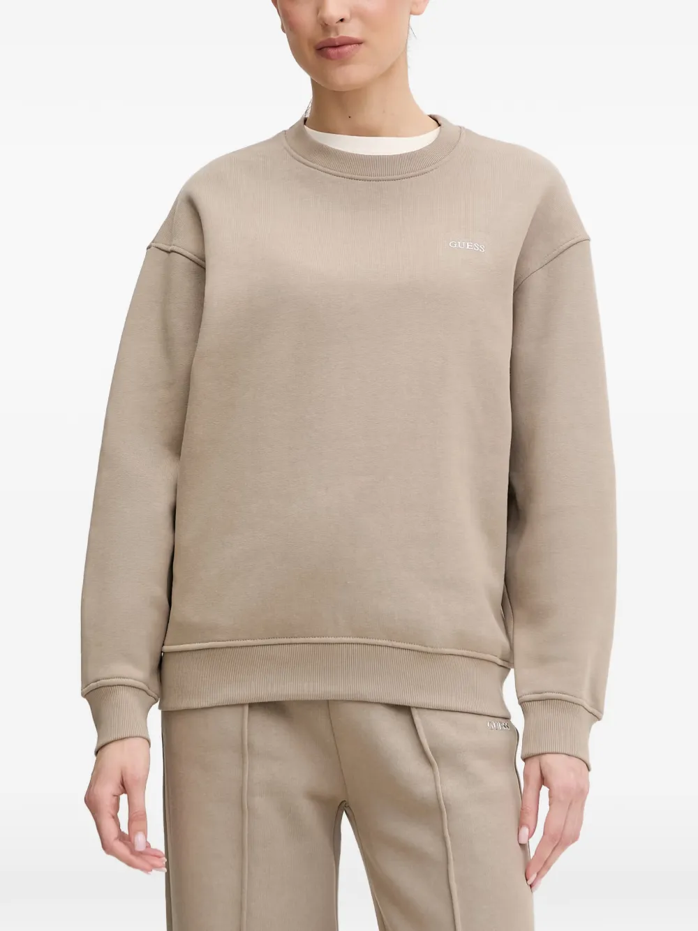 GUESS USA Nat logo-print drop-shoulder sweatshirt - Toni neutri