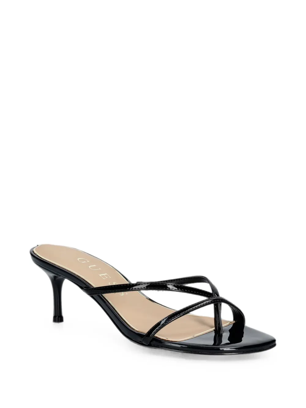GUESS USA Gazey patent-finish strappy sandals Zwart