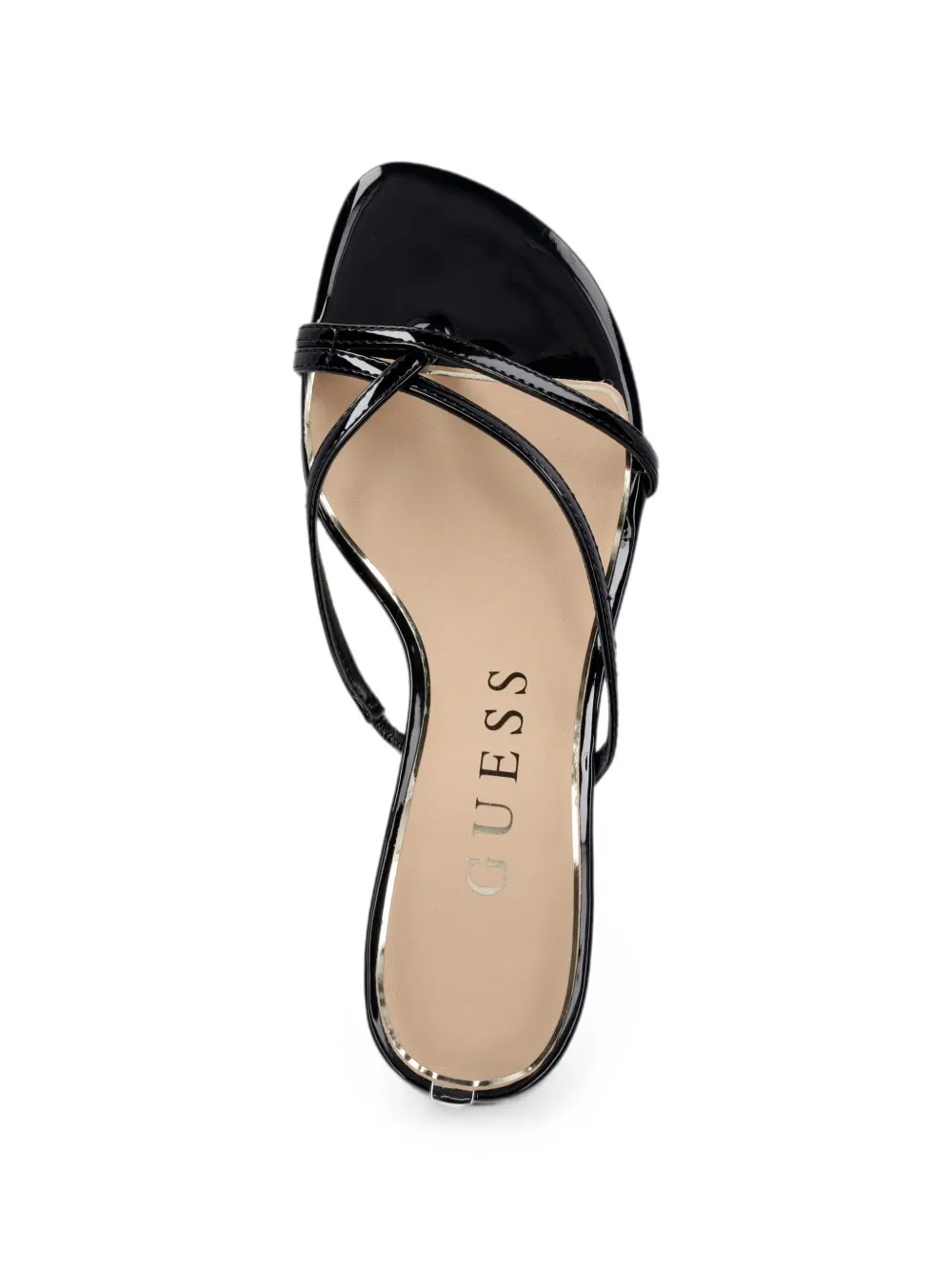 GUESS USA Gazey patent-finish strappy sandals Zwart