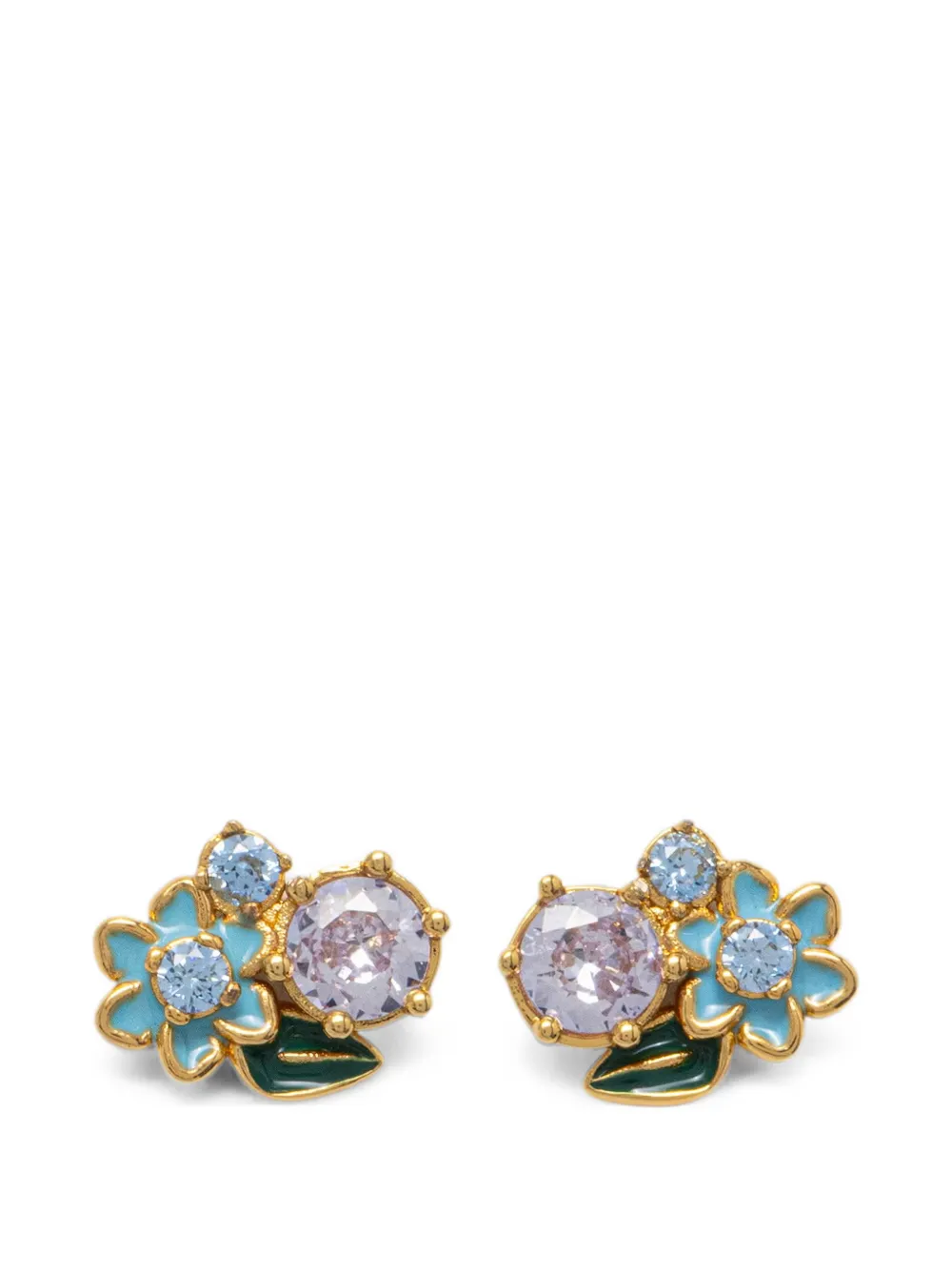 GUESS USA Floris crystal-embellished floral earrings - Oro