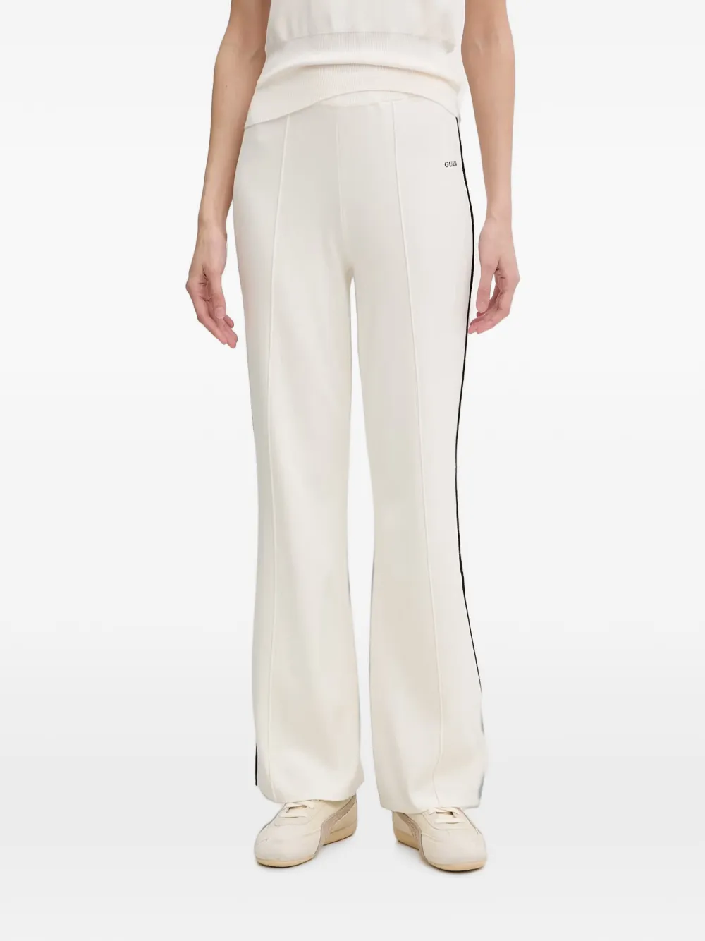 GUESS USA logo-print side-stripe track pants - Toni neutri