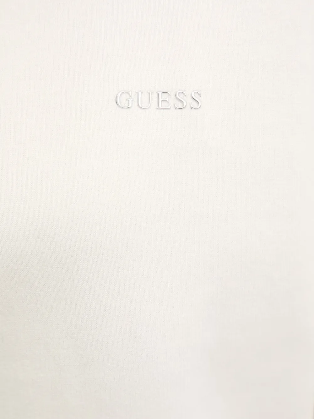 GUESS USA Nat sweater met logoplakkaat en verlaagde schouders Beige