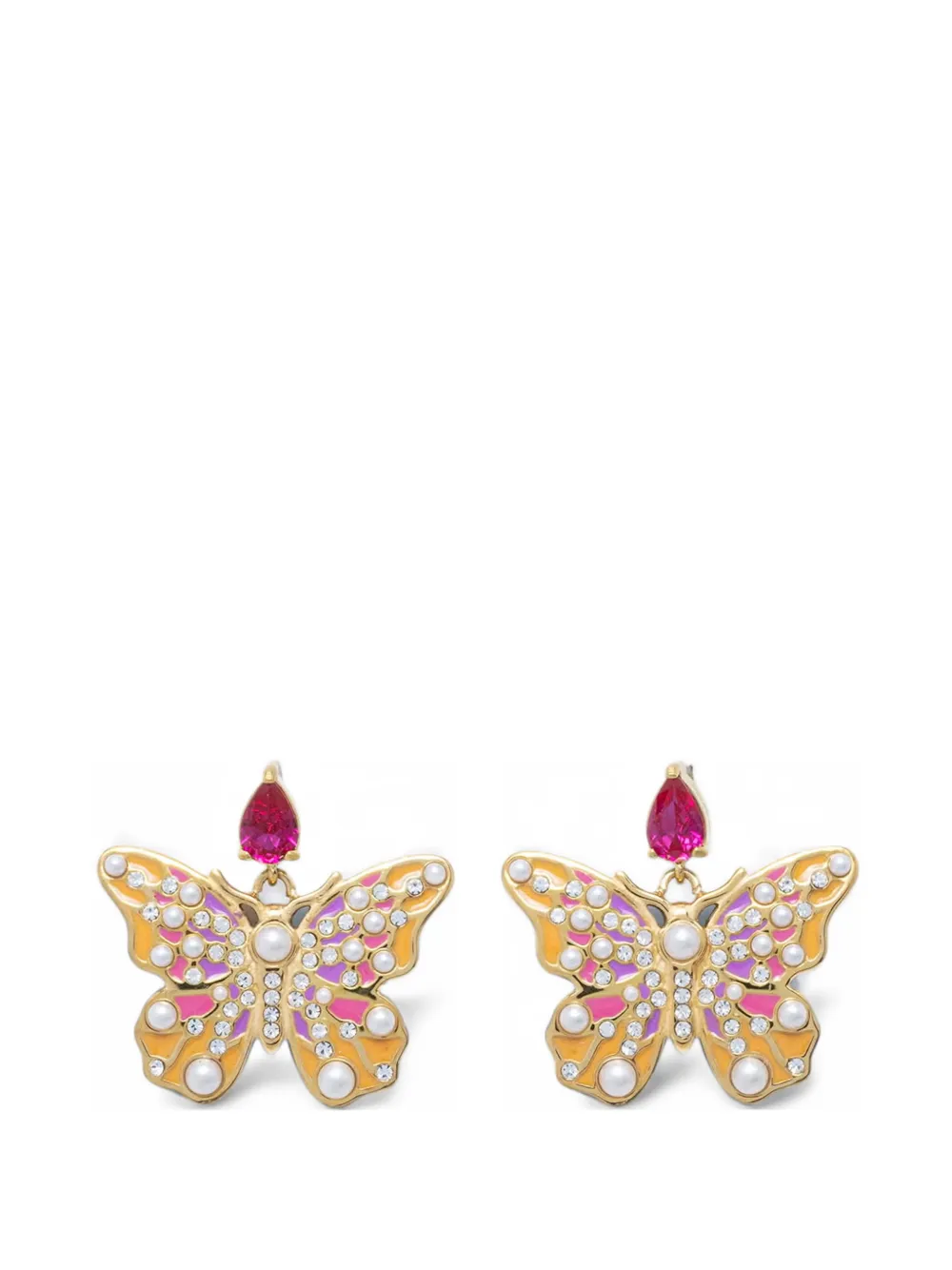 GUESS USA butterfly crystal-embellished earrings