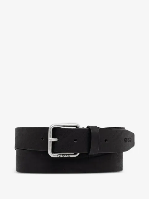 GUESS USA logo-engraved leather belt
