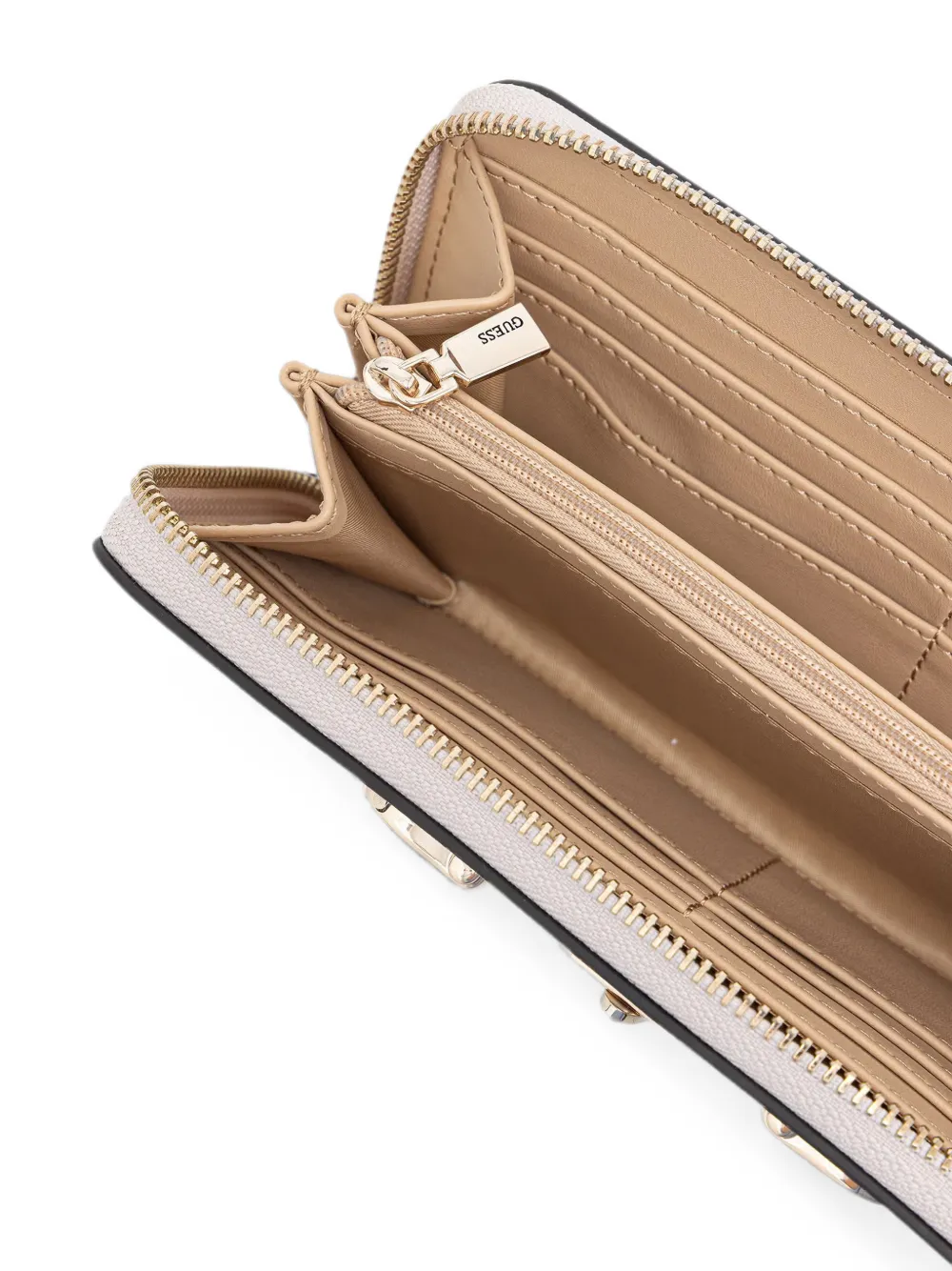 GUESS USA Janie portemonnee met logoplakkaat Beige