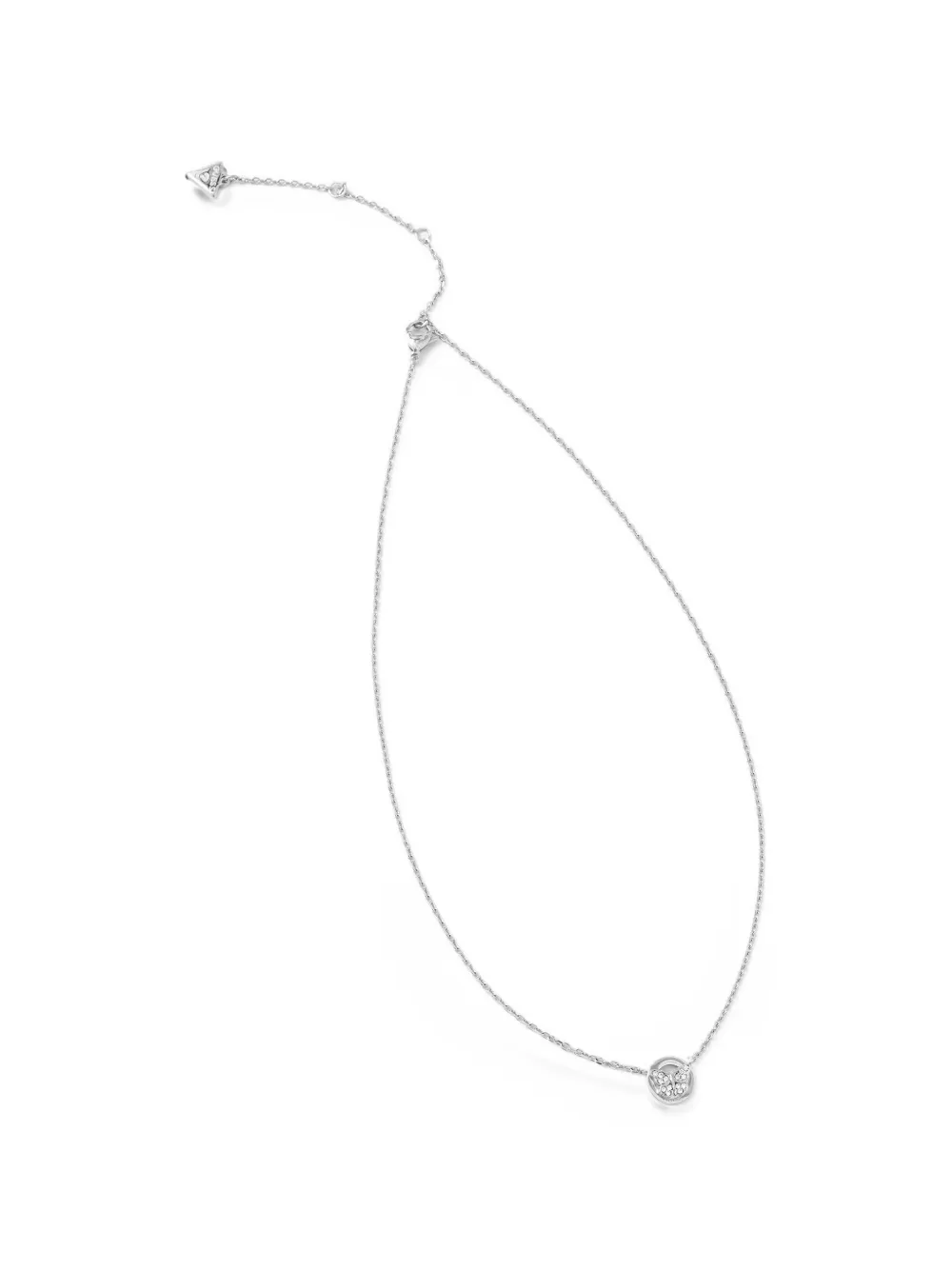 GUESS USA Butterfly crystal-embellished necklace - Silber