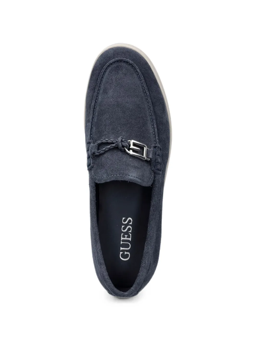 GUESS USA Heaws suède loafers met logoplakkaat Blauw