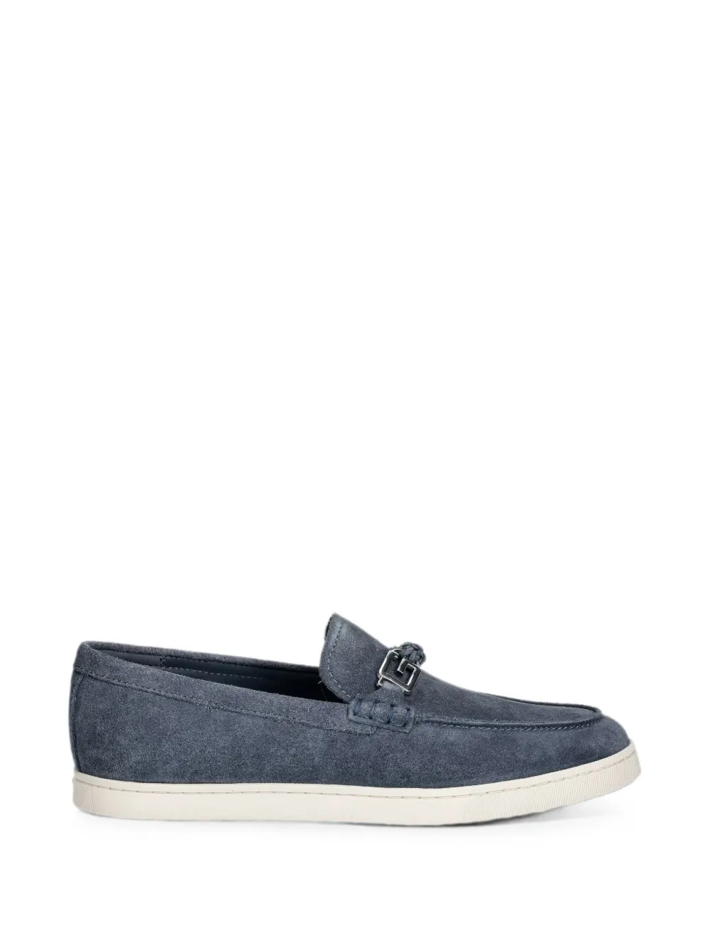 GUESS USA Heaws logo-plaque suede loafers - Blu