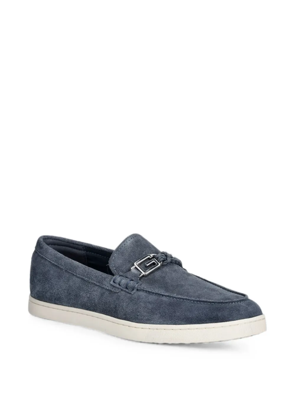GUESS USA Heaws suède loafers met logoplakkaat Blauw