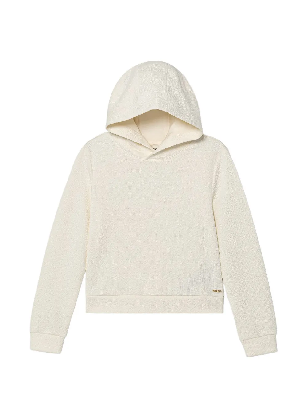 Guess kids logo-embossed hoodie Beige