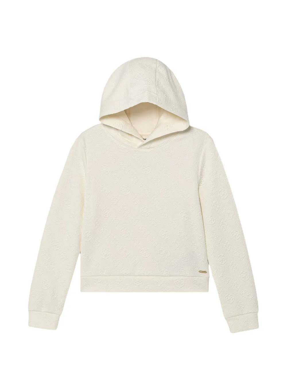 Guess kids logo-embossed hoodie Beige