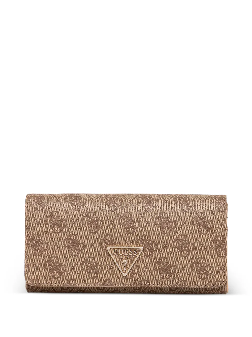 GUESS USA Laurel monogram-print logo-plaque wallet - Toni neutri
