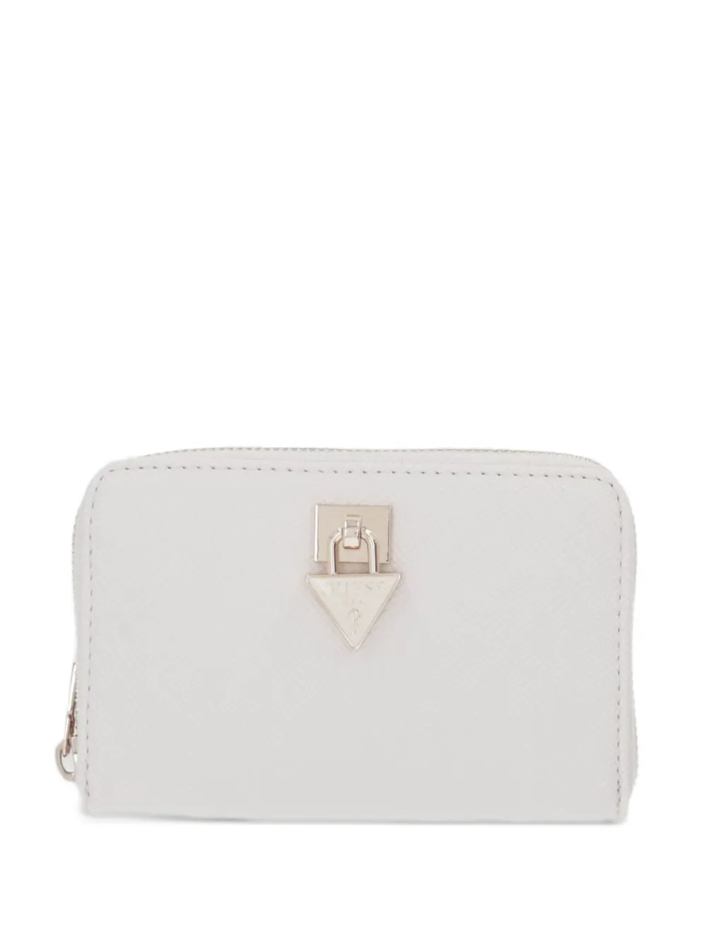 GUESS USA Patsie logo-plaque zip-around wallet - Bianco