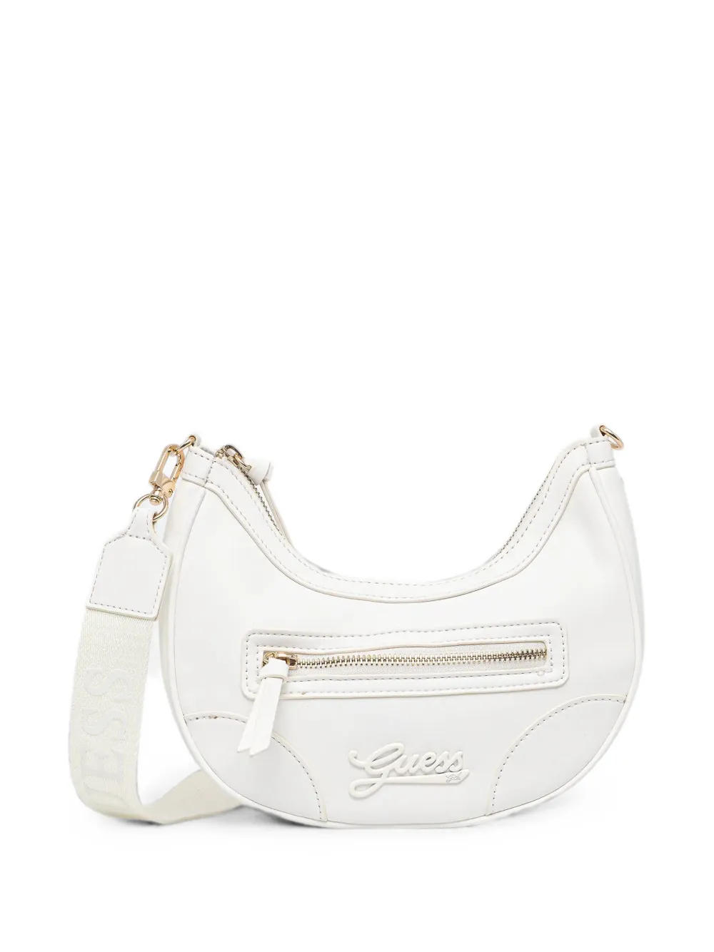 guess kids logo-lettering shoulder bag - Weiß