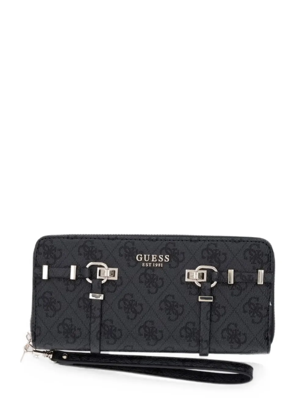 GUESS USA Leona 4G-pattern buckled wallet - Nero