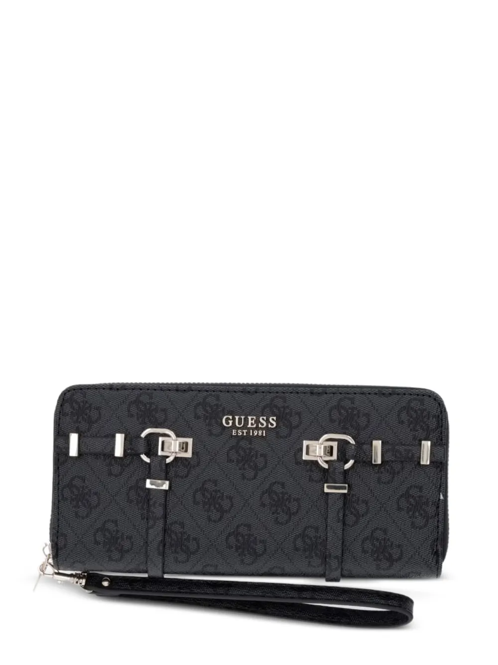 GUESS USA Leona 4G-pattern buckled wallet - Nero