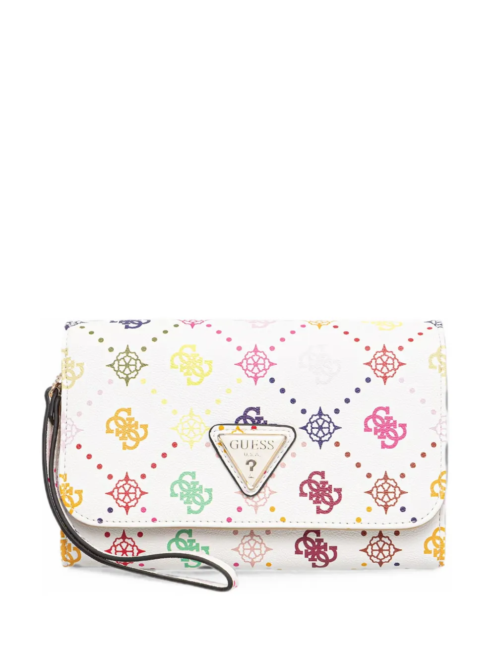 GUESS USA Silia monogram-print logo-plaque wallet - Bianco