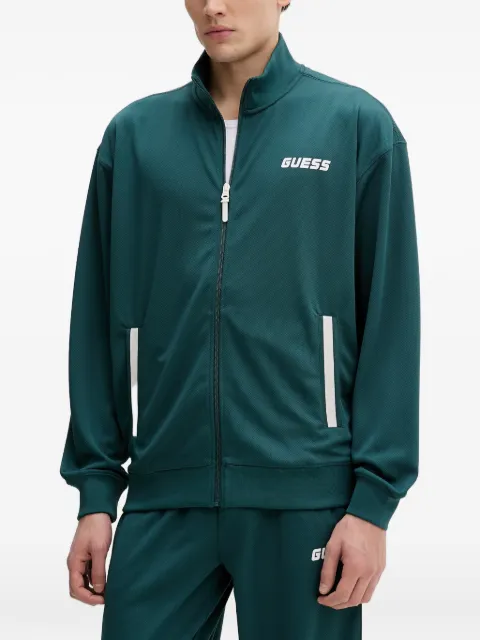 GUESS USA logo-print zip-up sweatshirt