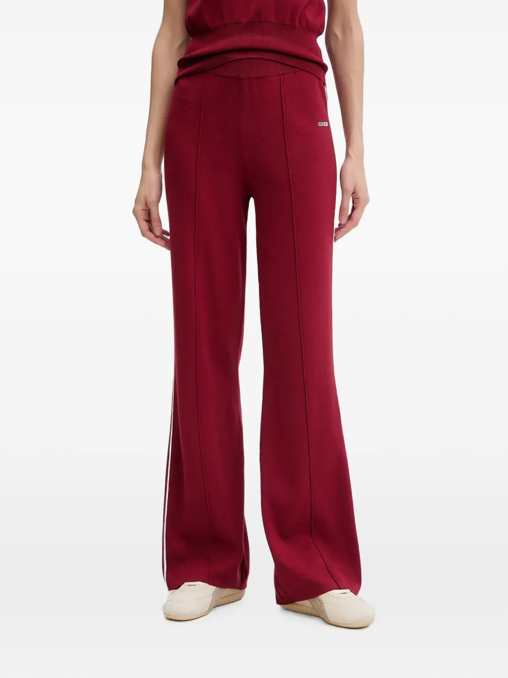 GUESS USA Laurene side-stripe logo-embroidered track pants - Rosso