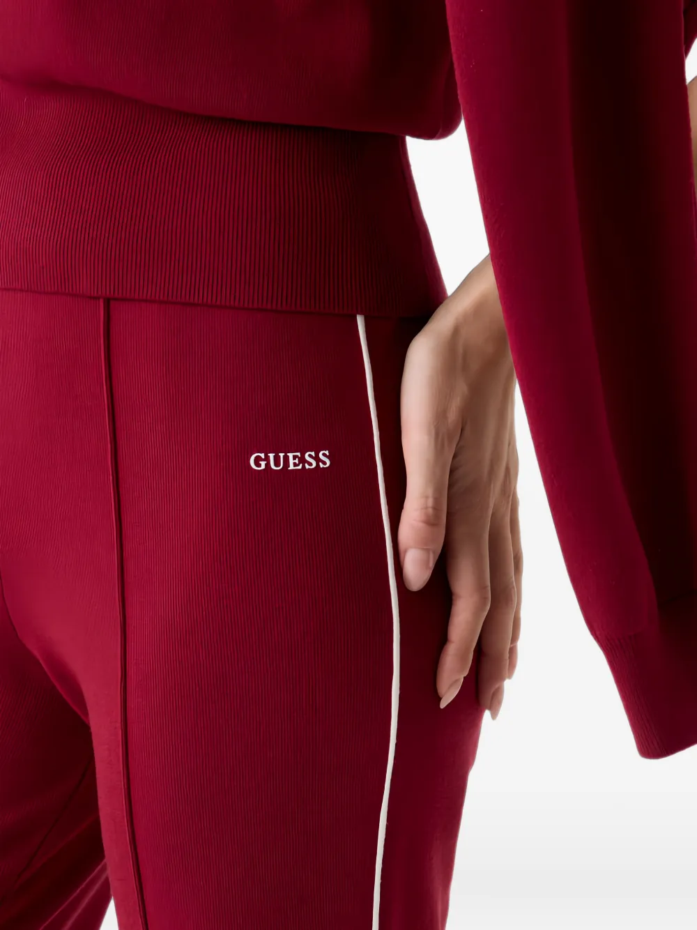 GUESS USA Laurene trainingsbroek met geborduurd logo en zijstreep Rood