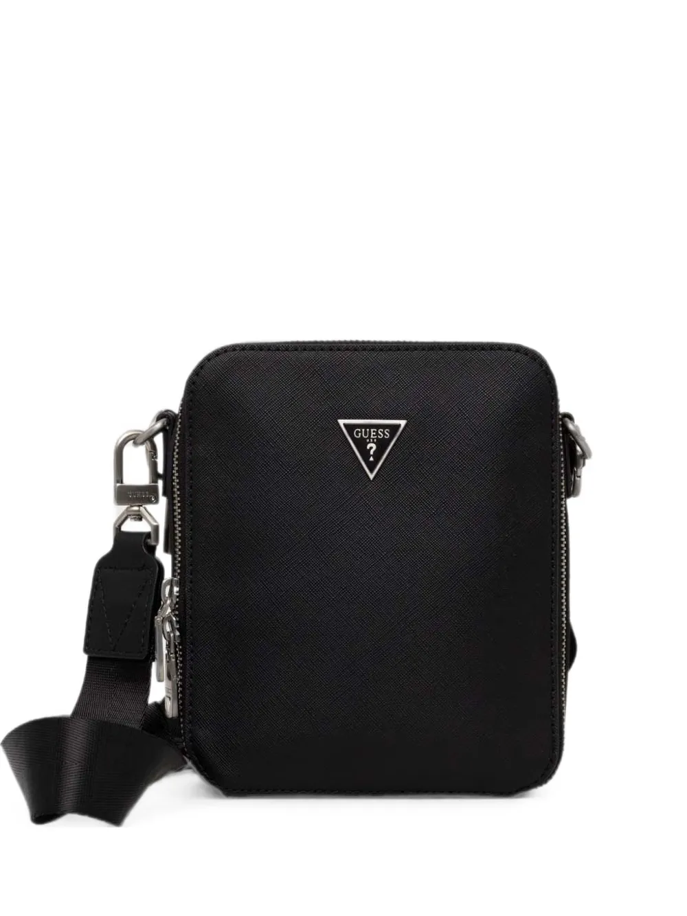 GUESS USA Torino saffiano-effect logo-plaque belt bag - Nero