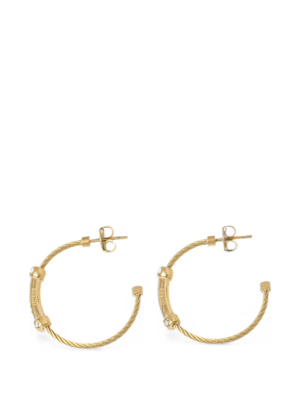 GUESS USA crystal-embellished cable-link hoop earrings - Oro