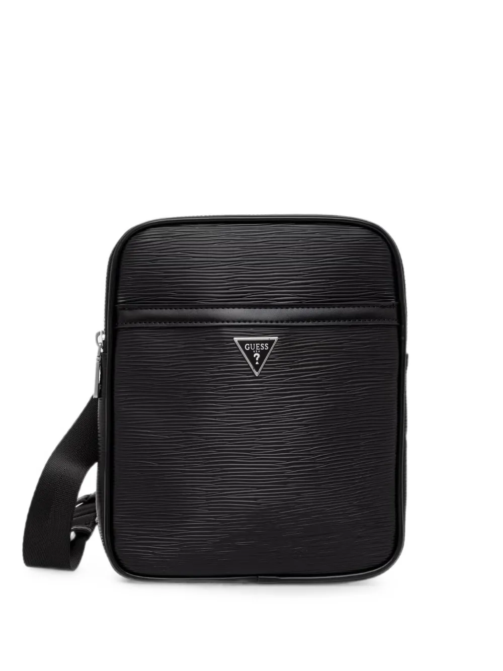 GUESS USA Milano logo-plaque textured messenger bag - Nero