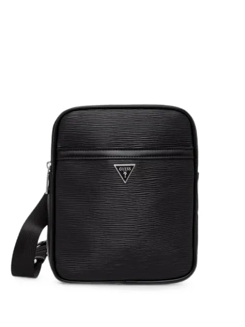 GUESS USA Milano logo-plaque textured messenger bag