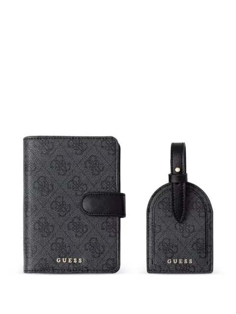 GUESS USA monogram-print luggage tag and passport holder set