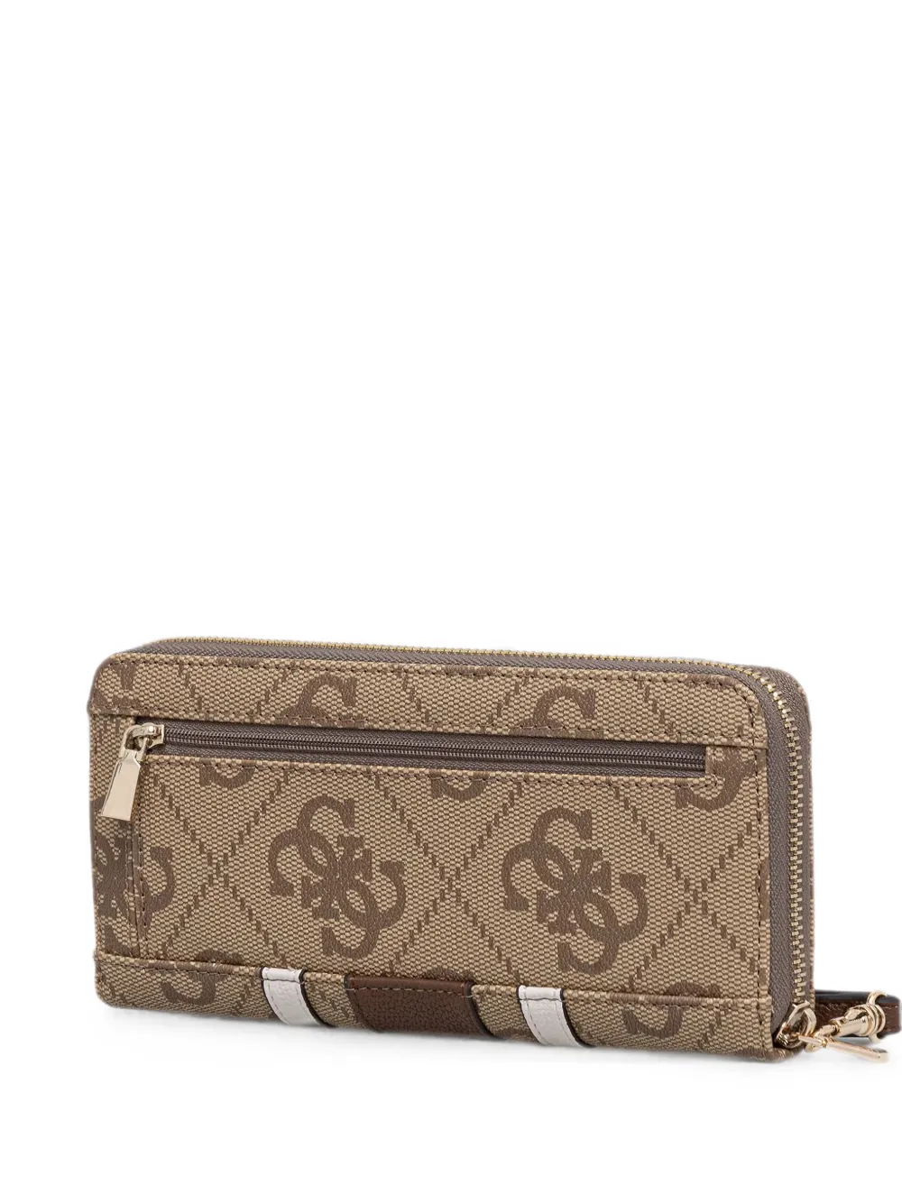 GUESS USA Laurel logo-print striped wallet - Toni neutri