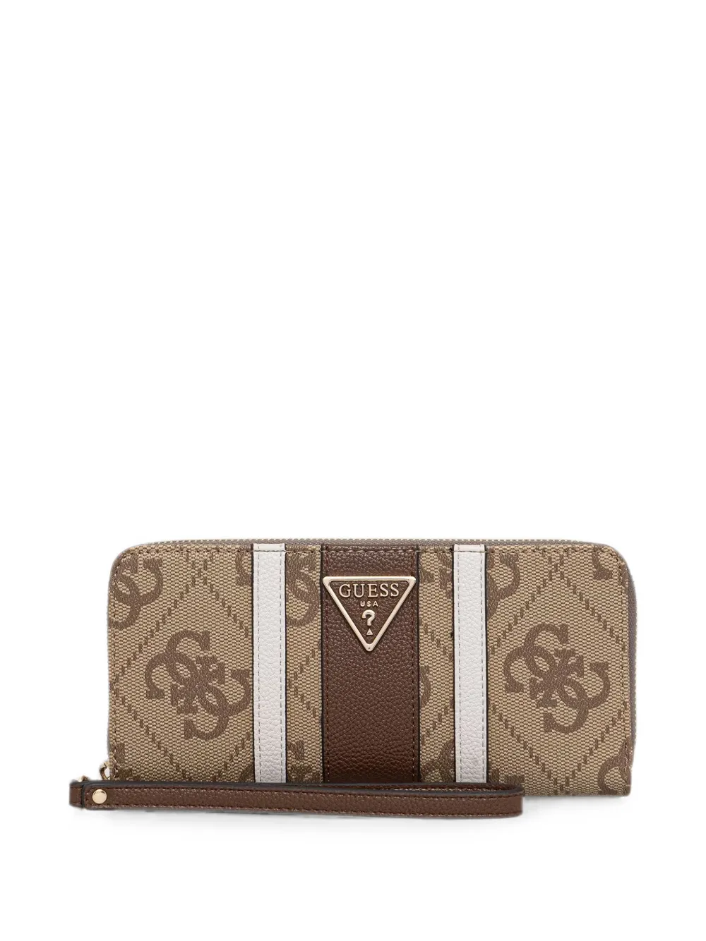 GUESS USA Laurel logo-print striped wallet - Toni neutri