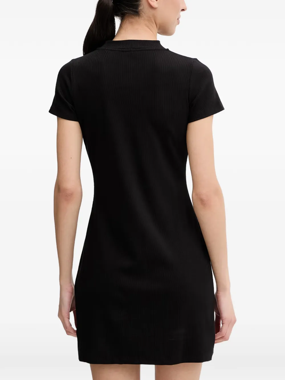 GUESS USA Lavinia ribgebreide mini-jurk met geborduurd logo Zwart