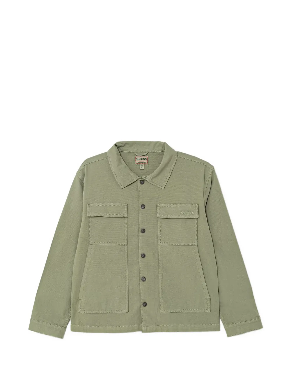 guess kids logo-embroidered pocket jacket - Verde