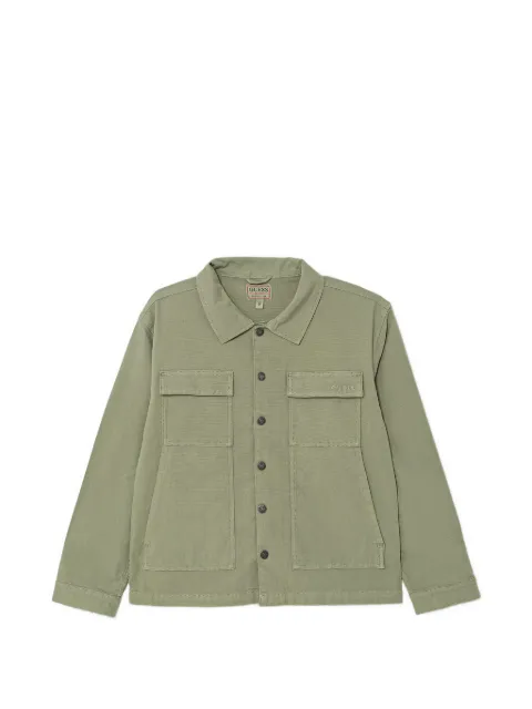 guess kids logo-embroidered pocket jacket