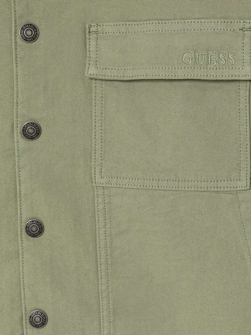 guess kids logo-embroidered pocket jacket Groen