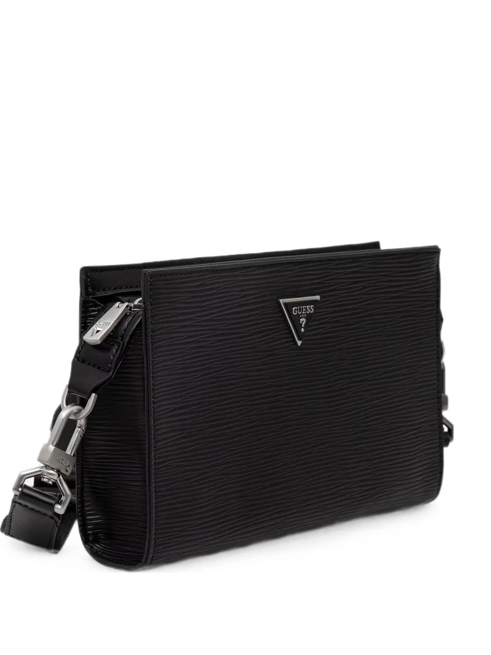 GUESS USA Milano logo-plaque textured bag - Nero