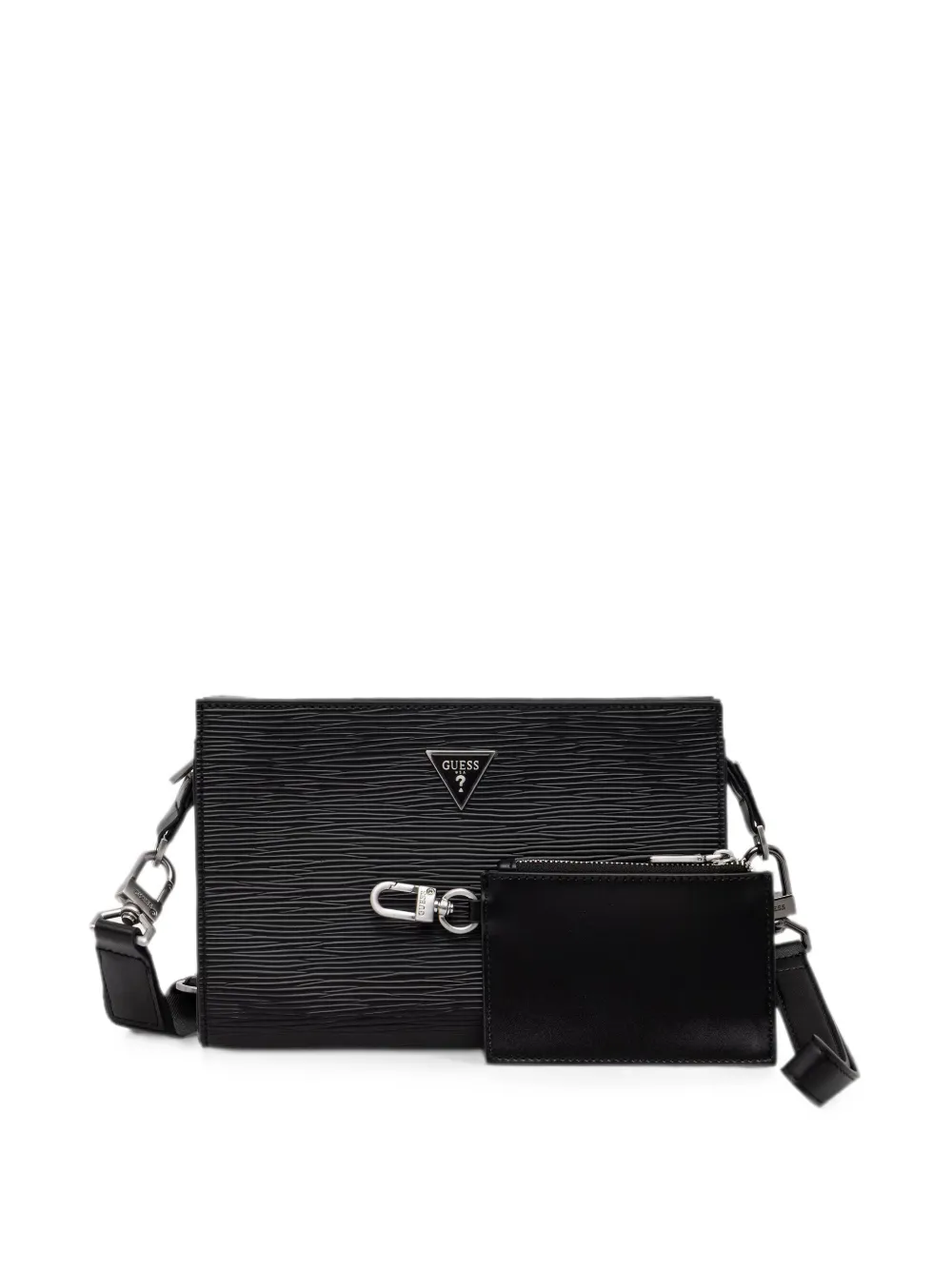 GUESS USA Milano logo-plaque textured bag - Nero