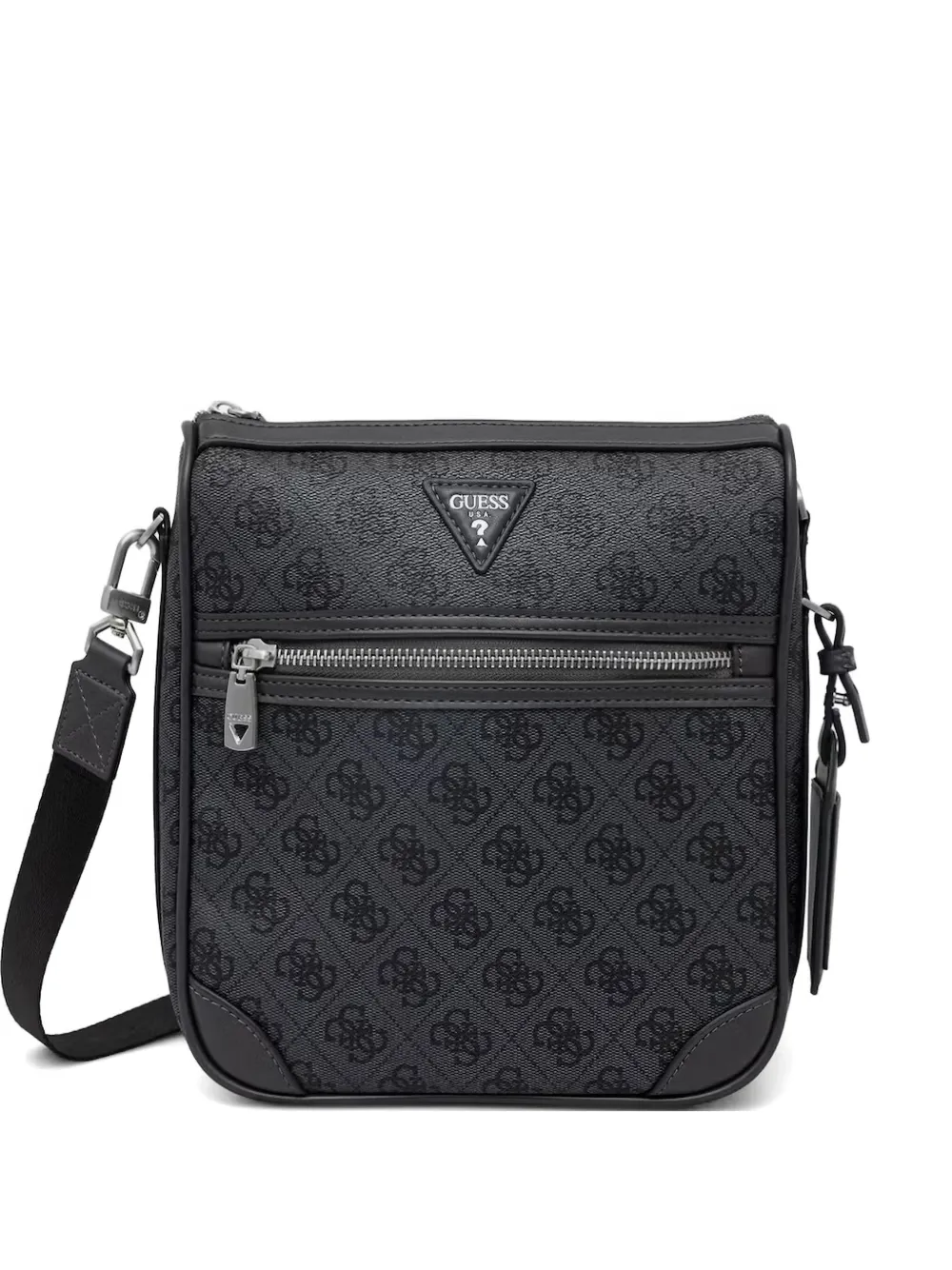 GUESS USA Milano monogram-pattern messenger bag - Nero