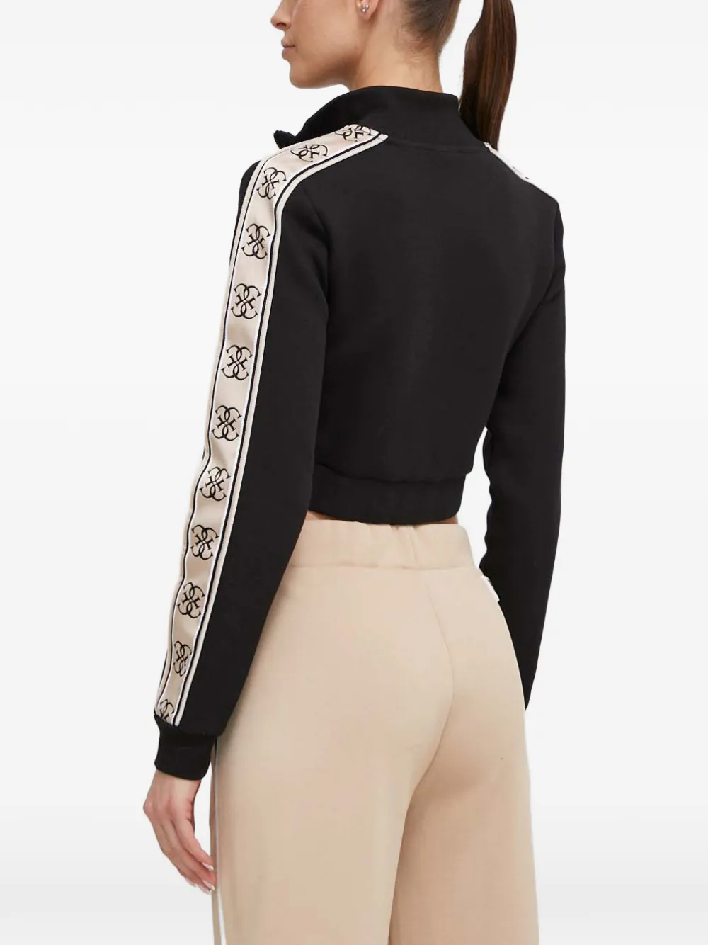 GUESS USA Cropped jack met logoband Zwart